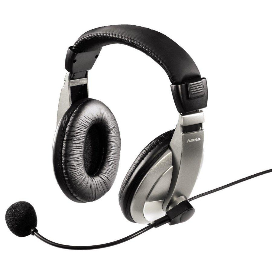 Auriculares con micrófono - Hama AH-100, de diadema cerrados, control de volumen y función mute