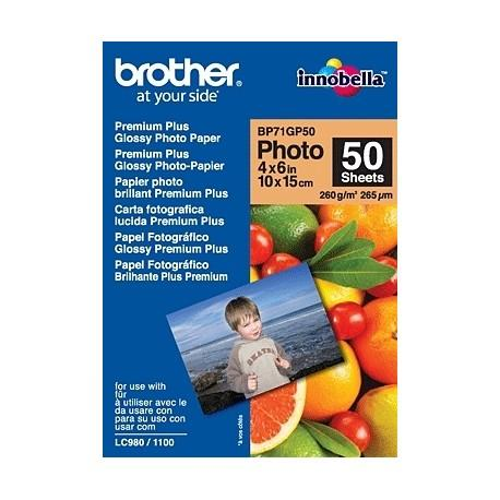 Brother BP - Papel de fotografía satinado - 100 x 150 mm - 50 hoja(s)