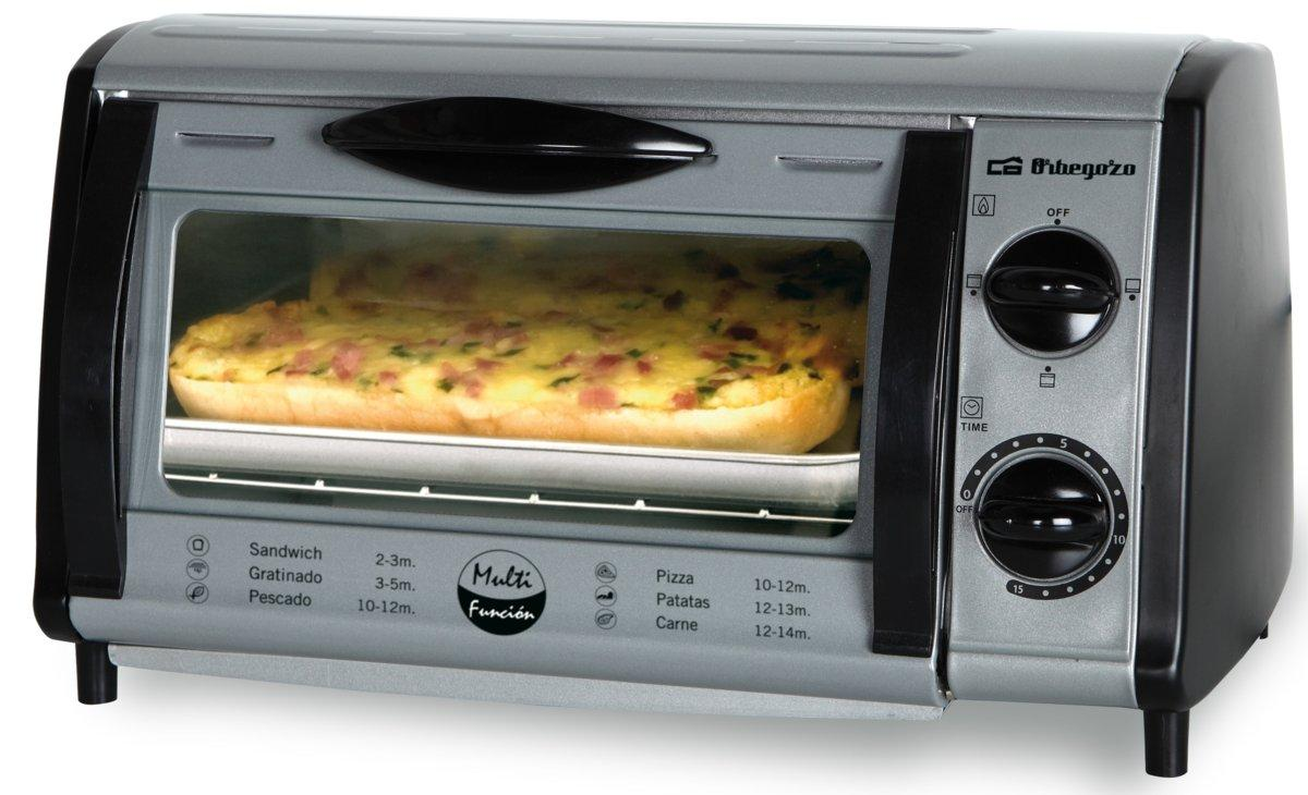 Mini horno - Orbegozo HO 810 Potencia 800W, Capacidad 8L, Temporizador de 15 minutos