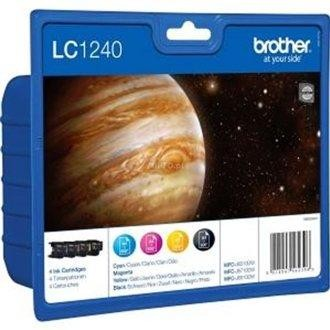 Paquete de cartuchos de tinta Brother azul. El paquete muestra una imagen del planeta Júpiter.