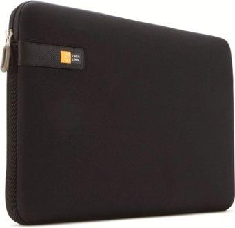 Funda negra para portátil con cremallera y logotipo de Case Logic.