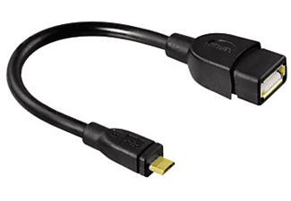 Adaptador USB a MicroUSB Hama 078426, cable de 10 cm