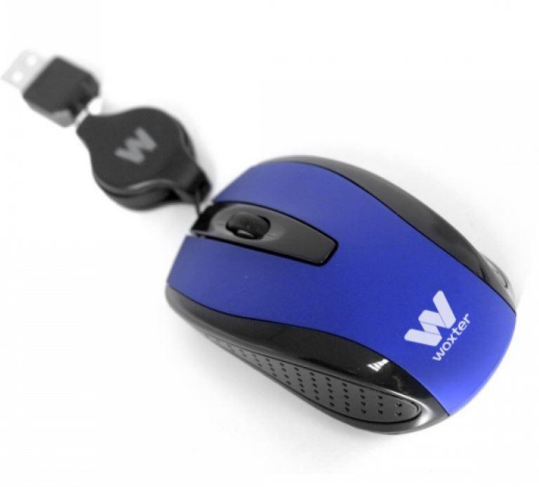 Kit maletín + ratón - Woxter 5015, ratón óptico, maleta de nylon, 10 a 15", Azul y negro