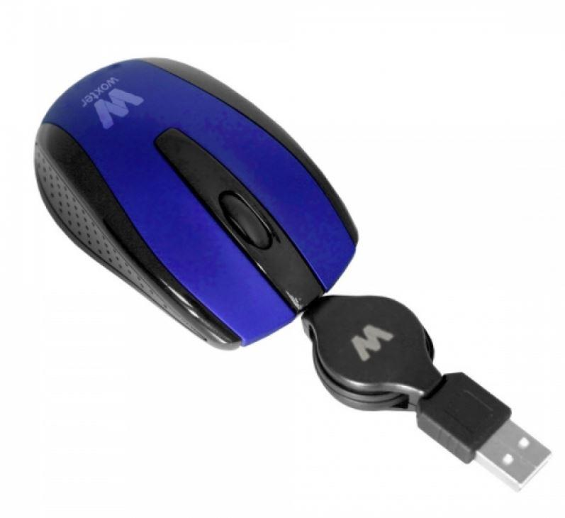 Kit maletín + ratón - Woxter 5015, ratón óptico, maleta de nylon, 10 a 15", Azul y negro