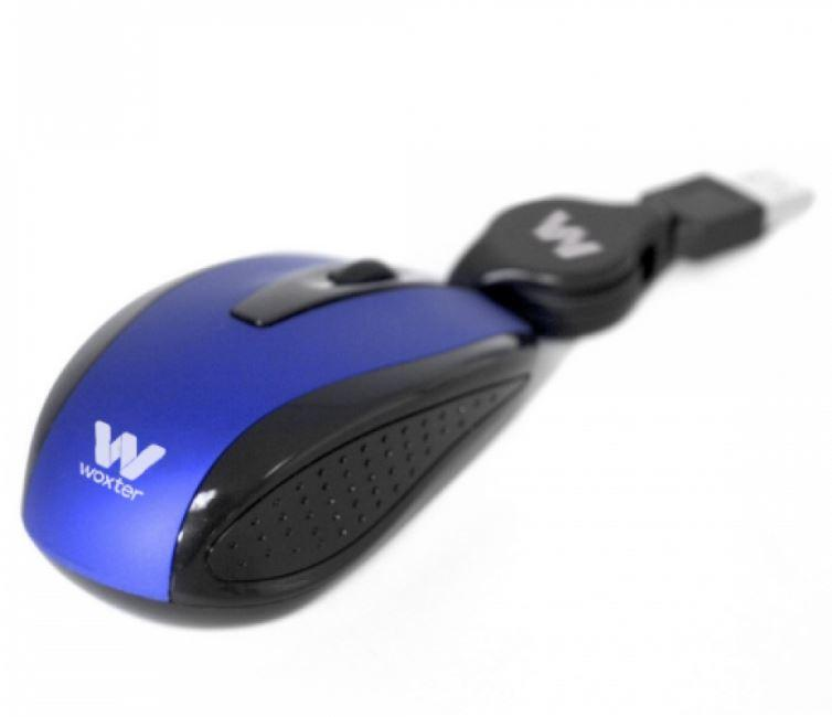 Kit maletín + ratón - Woxter 5015, ratón óptico, maleta de nylon, 10 a 15", Azul y negro