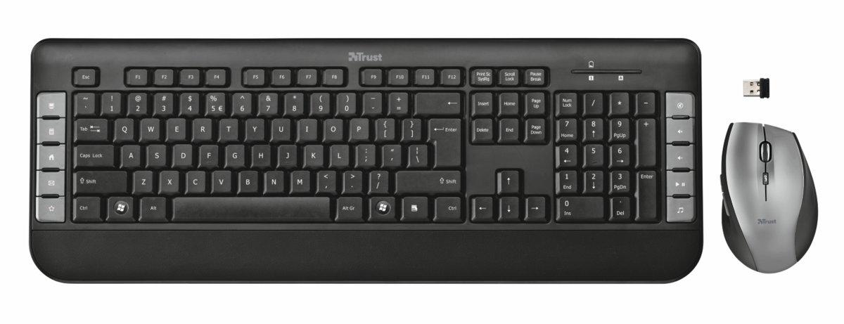 Teclado y ratón inalámbricos - Trust Tecla, negro