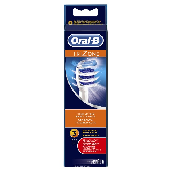 Recambio para cepillo dental - Oral-B, TriZone, para Cepillo De Dientes Eléctrico 2 Unidades, blanco