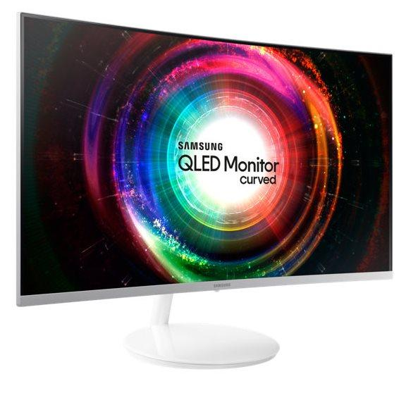 Monitor - Samsung LC27H711, 27", curvo, blanco, WQHD, QLED, 2560x1440, protección ocular