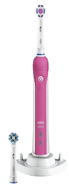 Cepillo eléctrico - Oral-B PRO 4000W, rosa, Bluetooth, recargable, 3 modos, control de presión