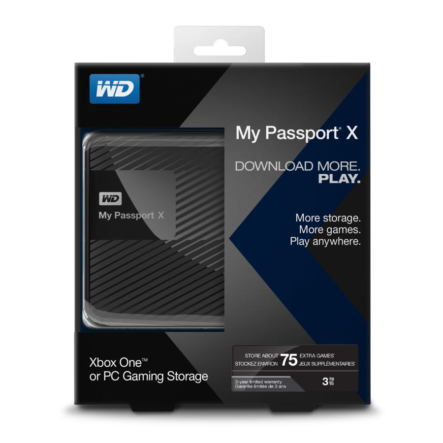 Disco duro externo de 3TB - My Passport X, Negro