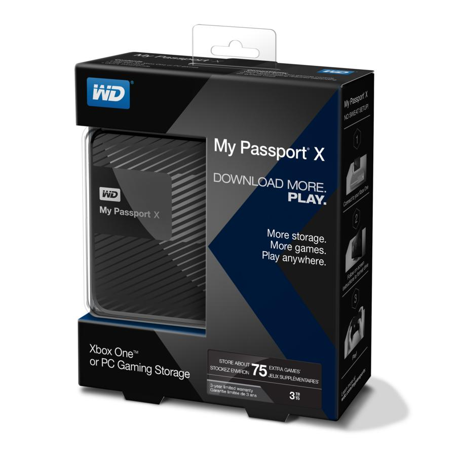Disco duro externo de 3TB - My Passport X, Negro