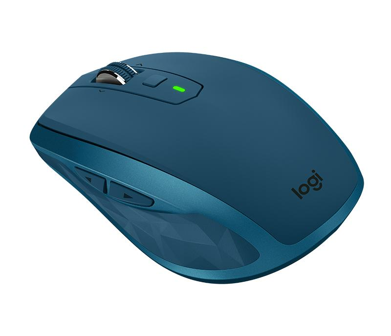 Ratón inalámbrico - Logitech MX Anywhere 2S, 4000 DPI, mano derecha, 7 botones, azul verdoso