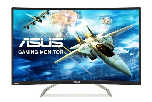Monitor Gaming - ASUS VA326H, 31.5", Full HD, VA, Curvo, 4 ms, 144Hz, Antiparpadeo, Negro