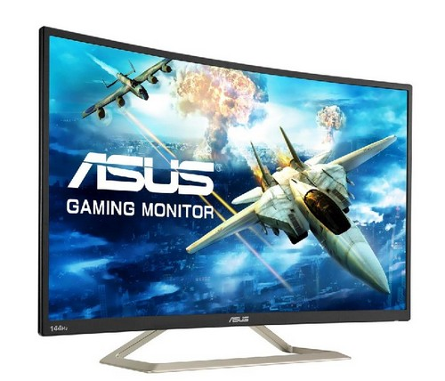 Monitor Gaming - ASUS VA326H, 31.5", Full HD, VA, Curvo, 4 ms, 144Hz, Antiparpadeo, Negro