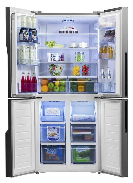 Frigorífico americano - Hisense RQ562N4GB1, No frost, Cristal Negro