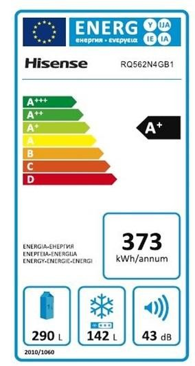 Frigorífico americano - Hisense RQ562N4GB1, No frost, Cristal Negro