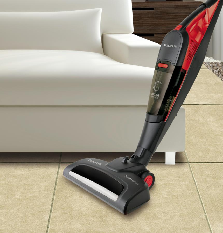 Aspirador escoba - Taurus Essentials Lithium 25,6, 3 en 1, 2 velocidades, Potencia de 25,6V