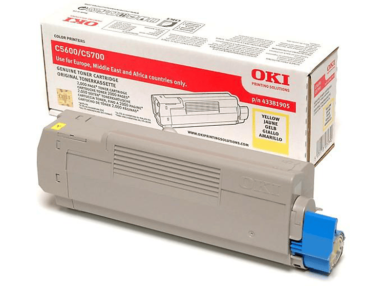 OKI 43381905 Laser cartridge 2000páginas Amarillo tóner y cartucho láser