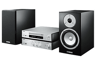 Microcadena - Yamaha MCR-N670, MusicCast, 2 altavoces, lector CD, USB, Bluetooth, Negro y plata