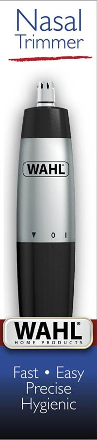 Cortapelos - Wahl Nasal Trimmer 5642-135, Nariz, Orejas, Cabezal lavable, Inox