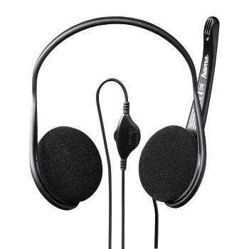Auriculares - Hama Black Stripe Binaurale, Micrófono, Negro