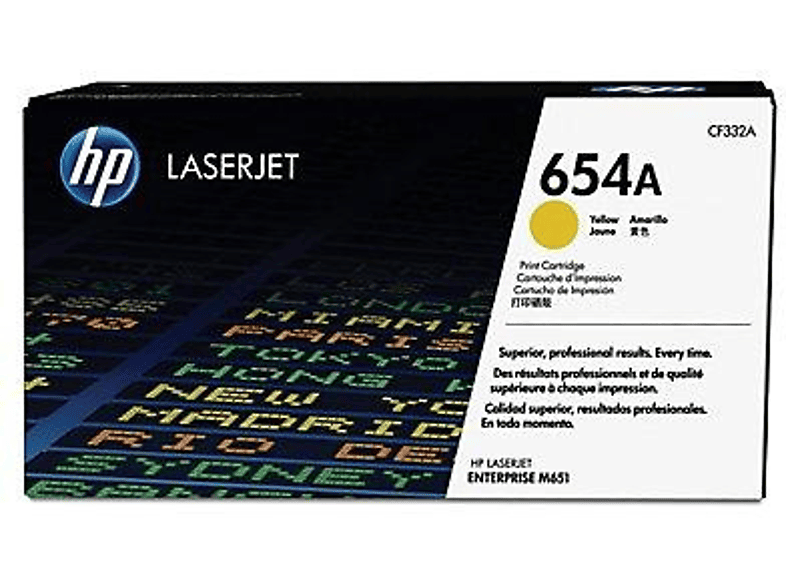 HEWLETT PACKARD CF332A 654AYELLOWLASERJETRIDGE