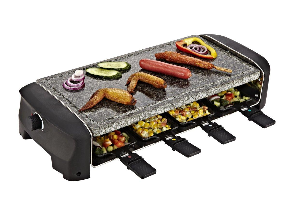 Raclette - Princess 8 Stone Grill Party, Parrilla de piedra, Negro