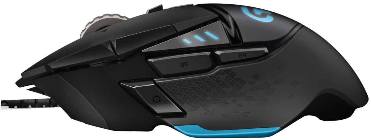 Ratón gaming - Logitech G502, Proteus Spectrum RGB, 12.000 DPI, 11 botones programables, Negro