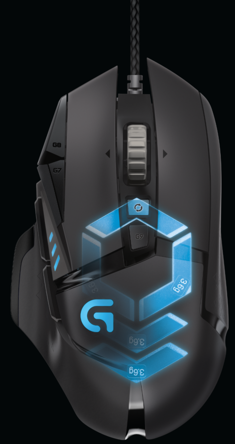 Ratón gaming - Logitech G502, Proteus Spectrum RGB, 12.000 DPI, 11 botones programables, Negro