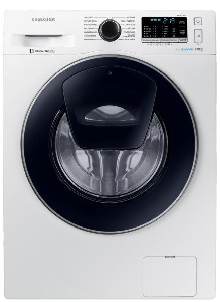 Lavadora carga frontal - Samsung WW80K5410UW, 8 kg, 1400 rpm, AddWash, Clase A+++, Blanco
