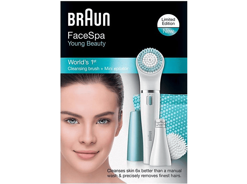 Pack depiladora facial - Braun 832E FACE, Cabezal protector, Cepillo facial + Neceser