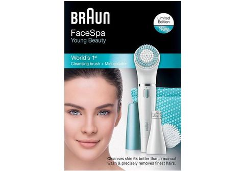 Pack depiladora facial  Braun 832E FACE, Cabezal protector, Cepillo facial  + Neceser