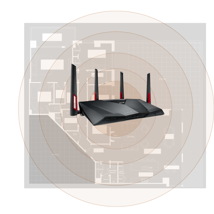 Router gaming - ASUS RT-AC88U AC3100, Inalámbrico, Dual-band, Antenas 4x4, 3167mbps