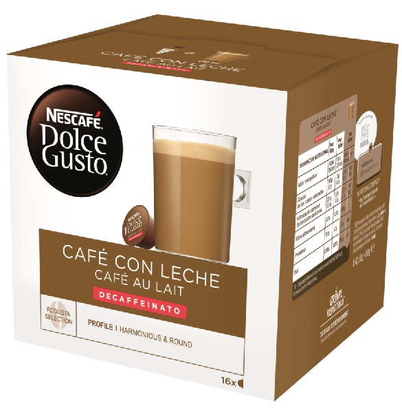 Cápsulas monodosis - Dolce Gusto Café con leche Decaffeinato, 16 cápsulas