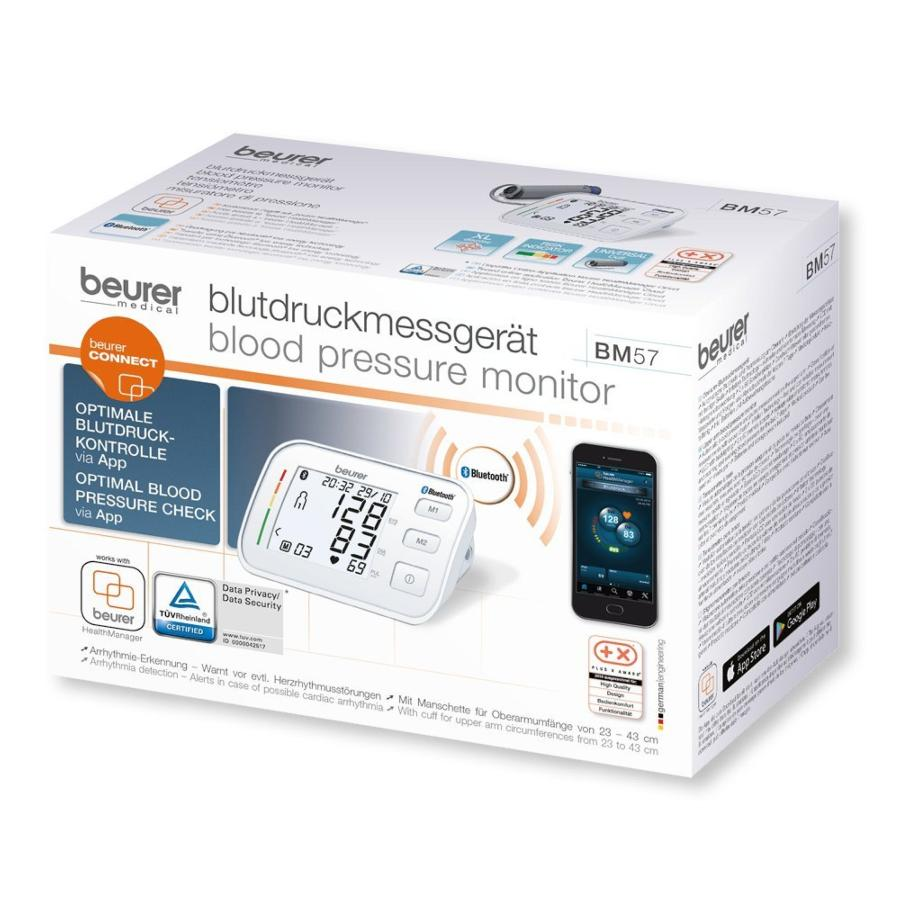 Tensiómetro - Beurer BM 57, Para brazo, LCD, Bluetooth