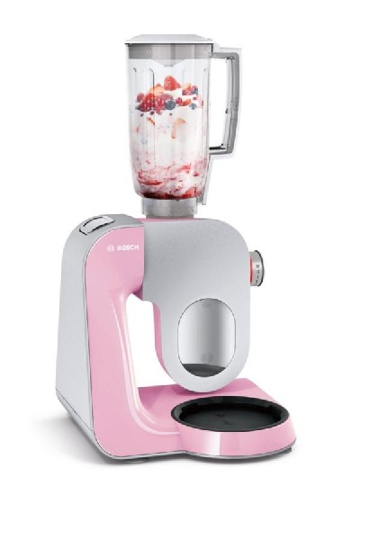 Robot de cocina - Bosch MUM58K20, 1000W de potencia, múltiples accesorios, Rosa