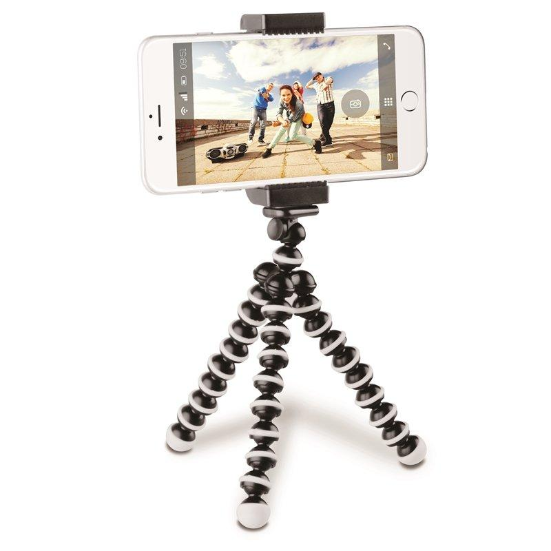 Soporte tripode Universal para Smartphones - Muvit MUCHL0053, Hasta 5,7", Negro