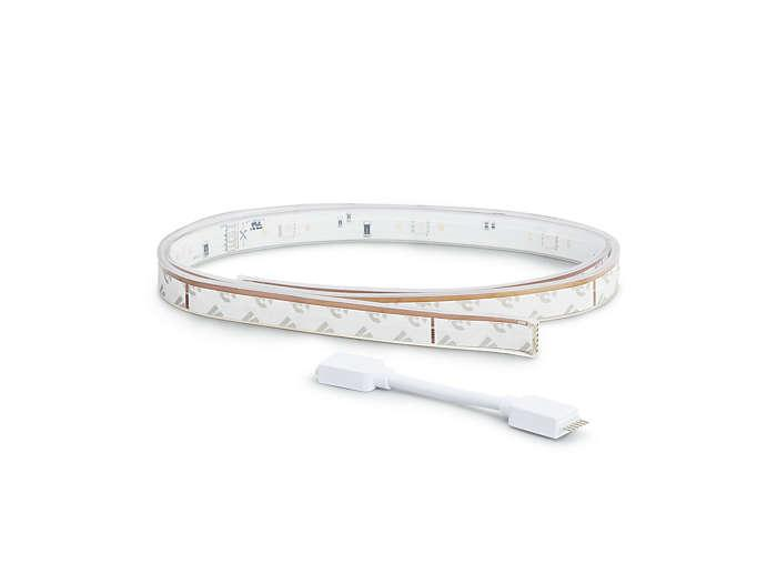 Tira LED inteligente - Philips Hue, 1 metro, Luz blanca y de color, Domótica
