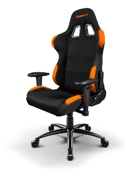 Silla gaming - Drift DR100, altura regulable, Negro y Naranja