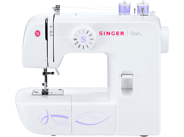 Máquina de coser - Singer 1306 Start, 6 puntadas, Ojalador en 4 pasos, Devanador automático