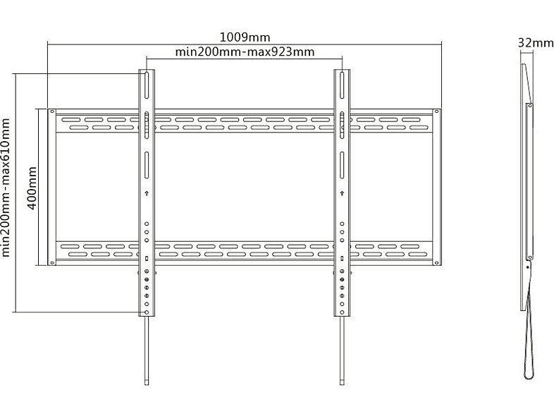 Newstar LFD-W1000 soporte de pared para pantalla plana