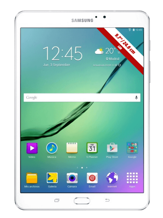 Tablet - Samsung Galaxy Tab S2 VE T813, Octa Core, 32GB, WiFi, Lector de huellas, Blanco