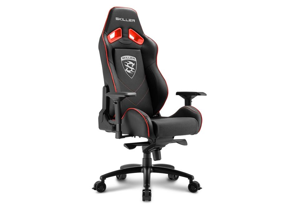 Silla gaming - Sharkoon Skiller SGS3, Rojo y negro