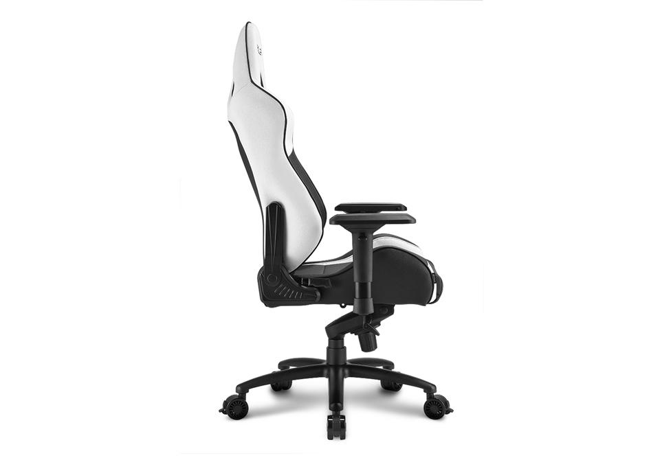 Silla gaming - Sharkoon SKiller SGS3, Asiento acolchado, Blanco y negro