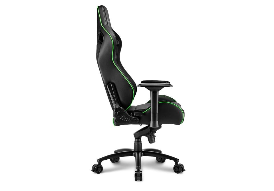 Silla gaming - Sharkoon Skiller SGS4, Asiento acolchado, Verde y negro