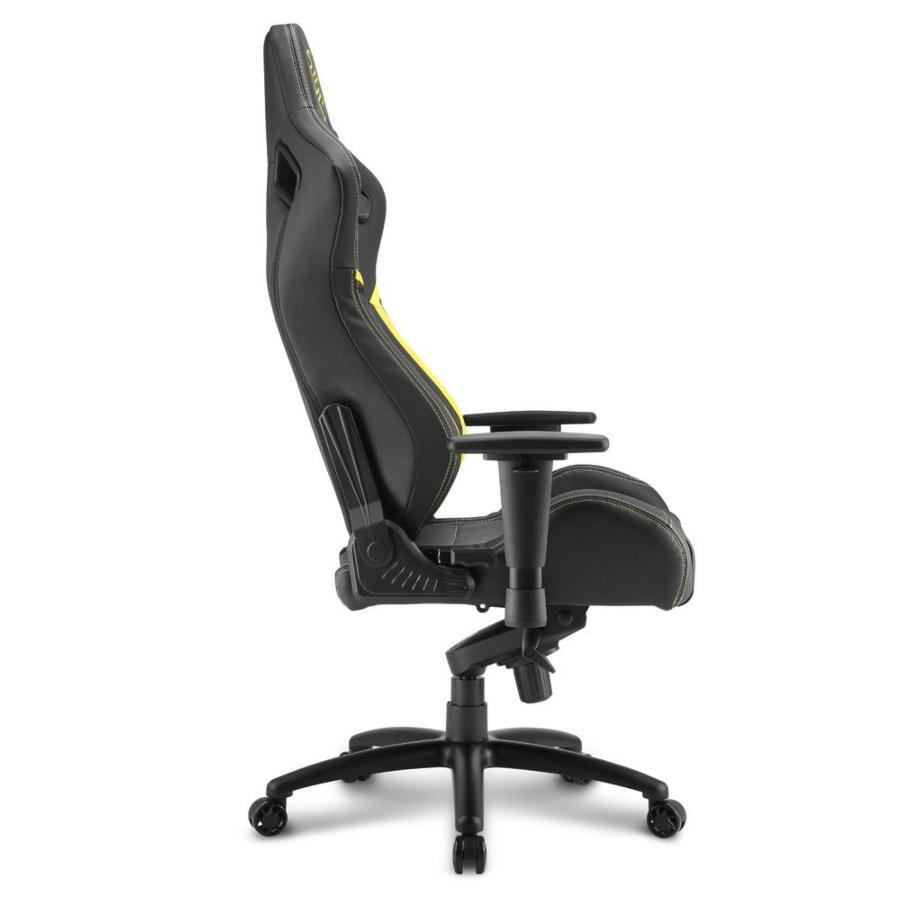 Silla gaming - Sharkoon Shark Zone GS10, Acolchada, Ajustable, Negro y amarillo