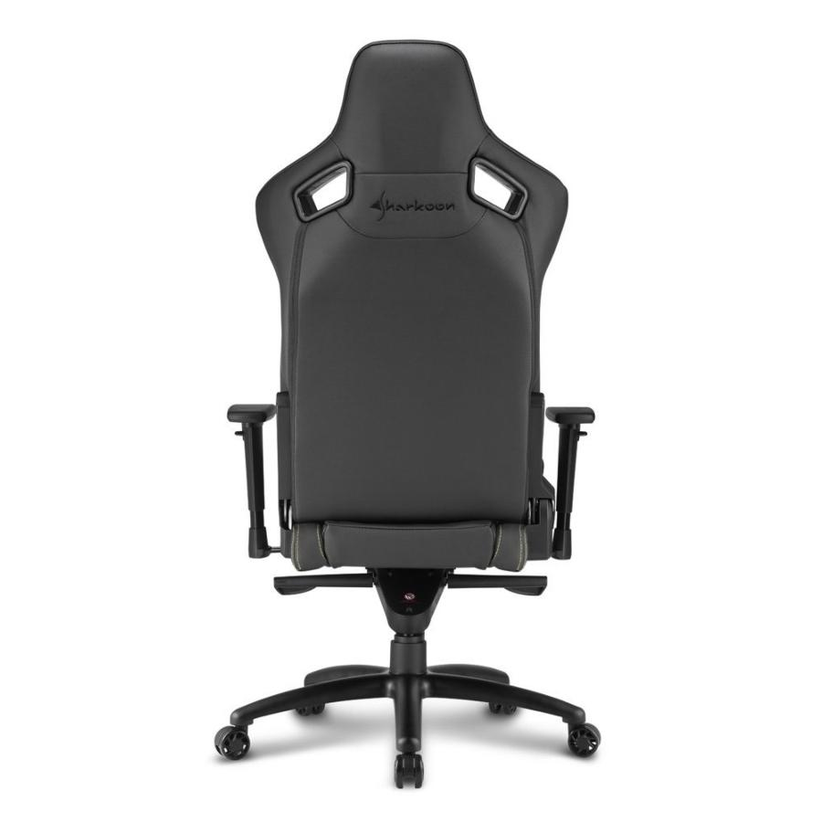 Silla gaming - Sharkoon Shark Zone GS10, Acolchada, Ajustable, Negro y amarillo