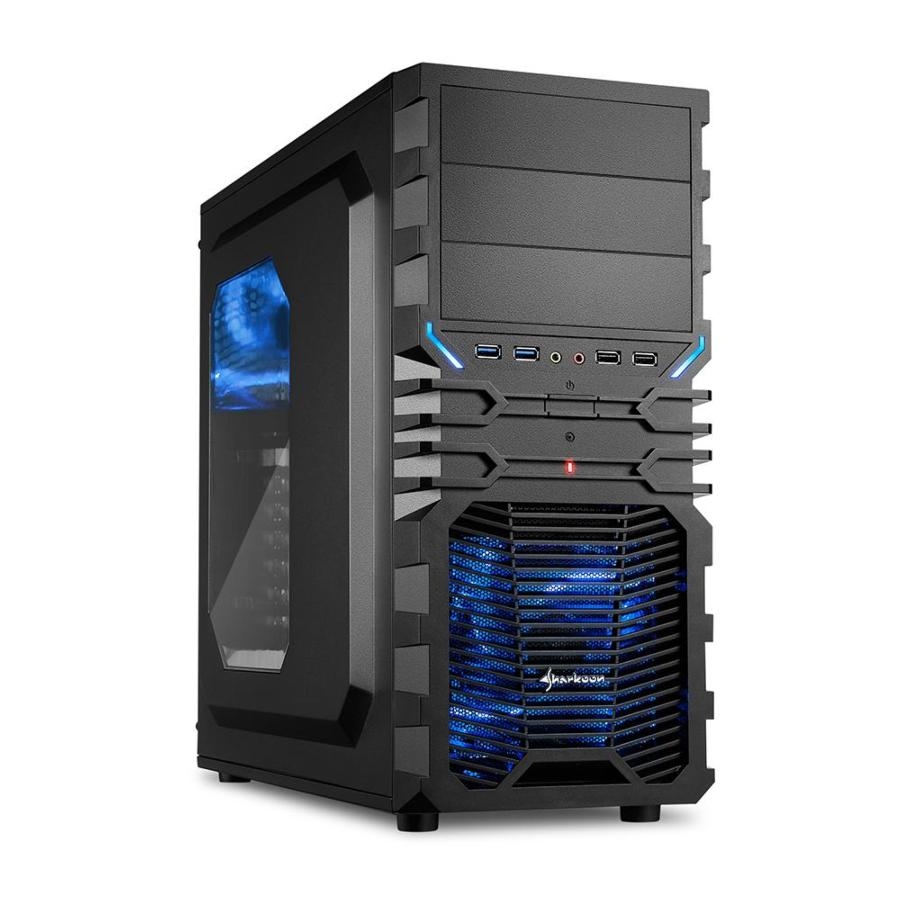 Caja de PC - Sharkoon VG4-W ATX, 2 USB 3.0, 2 USB 2.0, Negro