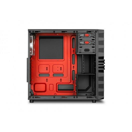 Caja de PC - Sharkoon VG4-W ATX, 2 USB 3.0, 2 USB 2.0, Negro y rojo