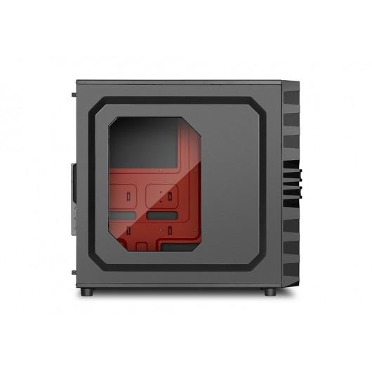 Caja de PC - Sharkoon VG4-W ATX, 2 USB 3.0, 2 USB 2.0, Negro y rojo